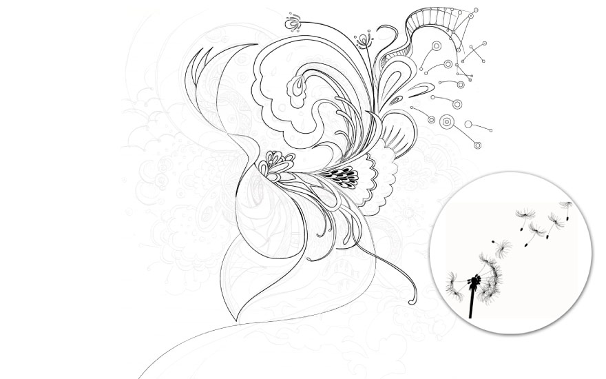 dandelion tattoos. #1: Phoenix Illustration
