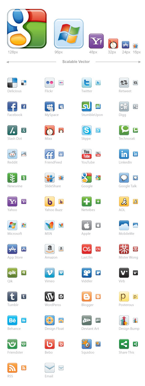 social media icons preview