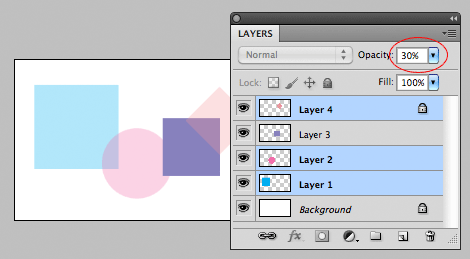 opacity on multiple layers